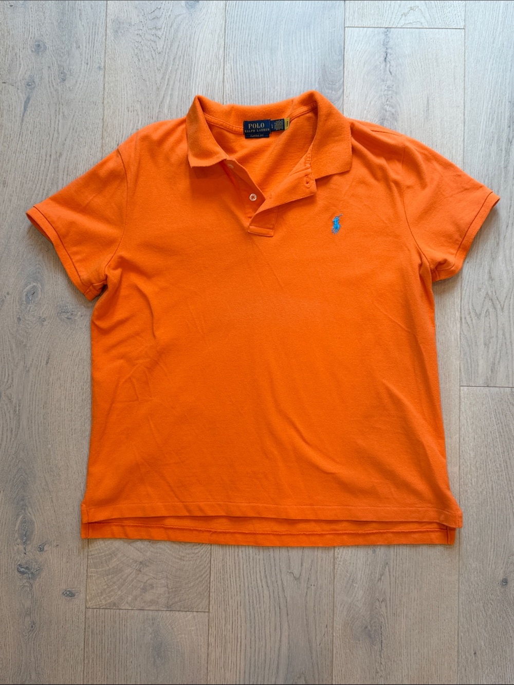 Ralph Lauren Orange Polo Shirt with Blue Pony
